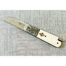 Vincenzo Balistreri Custom Red Arrow Taillock, 4" clsd, elephant ivory scales with Liracarta