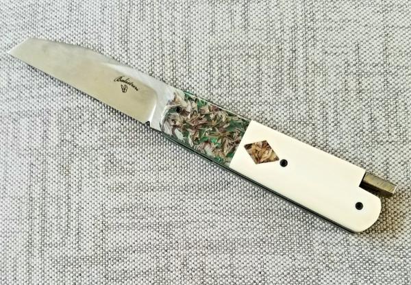 Vincenzo Balistreri Custom Red Arrow Taillock, 4" clsd, elephant ivory scales with Liracarta Vincenzo Balistreri Custom Red Arrow Taillock, 4" clsd, elephant ivory scales with Liracarta