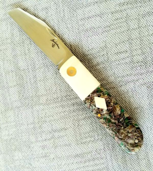 Vincenzo Balistreri Custom Red Arrow, 4" clsd Native pattern, Liracarta scales ivory bolsters/shield