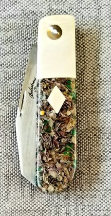 Vincenzo Balistreri Custom Red Arrow, 4" clsd Native pattern, Liracarta scales ivory bolsters/shield