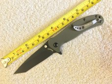 Kershaw Zing (1735TGRNCKT) Black Tanto Blade, Green G10 Handle, Discontinued, R J Martin Design, New