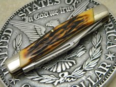 Camillus New York USA Sword Brand Imitation Stag #89 Big Stockman Knife