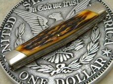 Camillus New York USA Sword Brand Imitation Stag #89 Big Stockman Knife