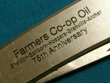 BARLOW FARMERS CO-OP OIL AD ADVERTISING PEN JACK FOLDING POCKET KNIFE KNIVES OLD