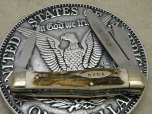 Kissing Crane Robt Klaas Solingen Germany NKCA 1980 Stag Stockman Knife