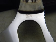 Hen & Rooster German Stainless Toledo Spain Stag HR05004 Guthook Skinner Fixed Blade Sheath Knife