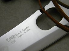 Hen & Rooster German Stainless Toledo Spain Stag HR05004 Guthook Skinner Fixed Blade Sheath Knife