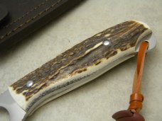 Hen & Rooster German Stainless Toledo Spain Stag HR05004 Guthook Skinner Fixed Blade Sheath Knife
