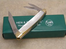 Hen and Rooster Bertram Cutlery Rostfrei Solingen Germany Pearl 203 MOP Whittler Knife in Box