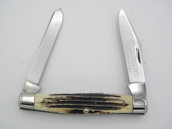 Queen Cutlery #52 Moose Pattern Winterbottom bone:  4 3/8” closed, circa 1961