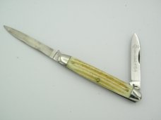 Queen Cutlery Co. #64 Sleeveboard Pen  with file blade in Winterbottom Bone: 3 1/4” closed