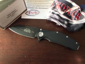 Microtech Mini Matrix, Black Plain Edge Blade, Hard To Find Original Release, Light Use