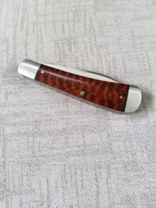 Jeff Mitchell Custom Wharnie Trapper Knife,slip, 4.25",Cpm-154,Snakewood,filework, clip & wharnie 