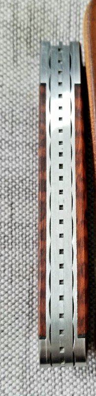Jeff Mitchell Custom Wharnie Trapper Knife,slip, 4.25",Cpm-154,Snakewood,filework, clip & wharnie 
