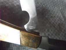 LARGE Two blade Pocket KNIFE  With CAMEL BONE SCALES