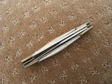 LARGE Two blade Pocket KNIFE  With CAMEL BONE SCALES