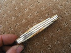LARGE Two blade Pocket KNIFE  With CAMEL BONE SCALES