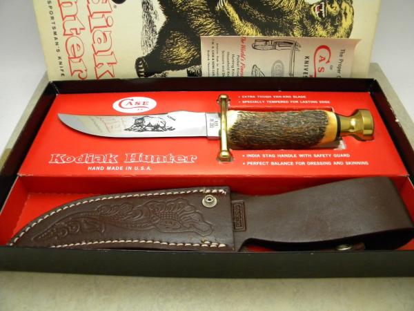 Case XX USA Stag Kodiak Hunter Fixed Blade Sheath Knife in Box Pre-1979.