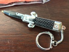 Miniature Switchblade Pen Keychain, Cactus Bolsters, Marked Hong Kong, Original Packaging, Unused  