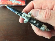 Miniature Switchblade Pen Keychain, Cactus Bolsters, Marked Hong Kong, Original Packaging, Unused  