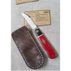 MDK custom Barlow easy open Wharnie 38 closed red micarta and black G-10coaslipN690