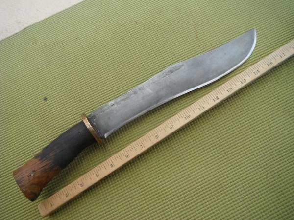 Large Custom Handmade Chopper/Bowie Knife. Very SHARP! 11.5" Blade, Wood Handle, 16.5" OAL