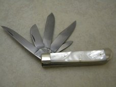 Bulldog Brand Solingen Germany Genuine Pearl 20 Year Anniversary 5 Blade Trapper Knife in Box c.1998