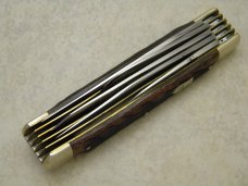 Bulldog Brand Solingen Germany Bone 20 Year Anniversary 5 Blade Trapper Knife in Box c.1998