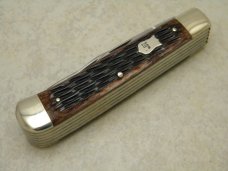 Bulldog Brand Solingen Germany Bone 20 Year Anniversary 5 Blade Trapper Knife in Box c.1998