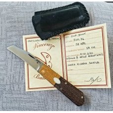 Vincenzo Balistreri Custom Native Slipjoint knife 4quot clsd transit shield contrasting Micarta