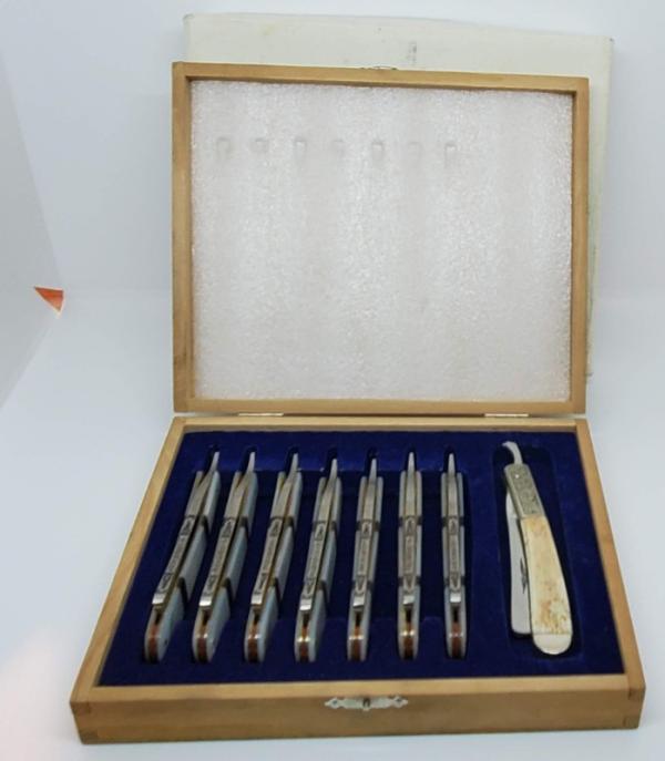 Improved Eagle Razor Parker Knife Cut. Co Straight Razor 7 Day Mother of Pearl