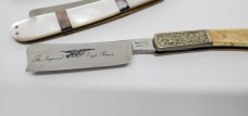 Improved Eagle Razor Parker Knife Cut. Co Straight Razor 7 Day Mother of Pearl