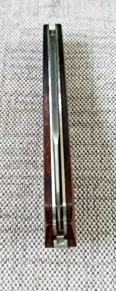 JH Lloyd custom Shadow Spear in desert ironwood, 52100, 4.25" closed ,Texas Star Shield 