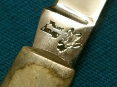 VINTAGE FROST FLYING FALCON JIGGED BONE LOCKBACK HUNTING SKINNING FOLDING HUNTER POCKET KNIFE KNIVES
