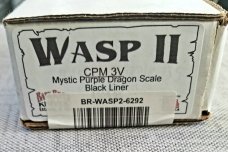 Bark River Wasp 2 Dagger, 3.75"  3V-CPM- Rare Purple Dragon Scale with original magnetic sheath, NIB