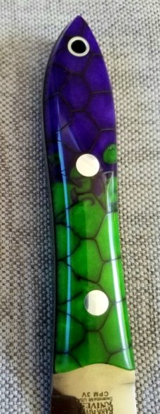 Bark River Wasp 2 Dagger, 3.75"  3V-CPM- Rare Purple Dragon Scale with original magnetic sheath, NIB