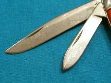VINTAGE USA RED NY FIRE FIGHTERS FIREMAN ADVERTISING PEN JACK FOLDING POCKET KNIFE KNIVES OLD AD