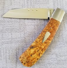 Steve Vanderkolff Maple Burl Native, 4" cl,he uses dot system for pulls. Just in. CPM-154 ,great 