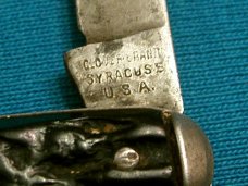 ANTIQUE VINTAGE CAMILLUS CLOVER BRAND SYRACUSE USA FOLDING POCKET PEN JACK KNIFE KNIVES OLD