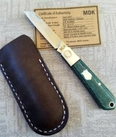 MDK custom Native, Teal  micarta scales.giaraffe bolsters and SHIELDS, lanyard 3.75
