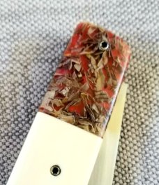 Vincenzo Balistreri Custom Red Arrow Taillock, 4" clsd, elephant ivory scales.. Liracarta bolsters..
