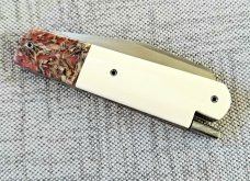 Vincenzo Balistreri Custom Red Arrow Taillock, 4" clsd, elephant ivory scales.. Liracarta bolsters..