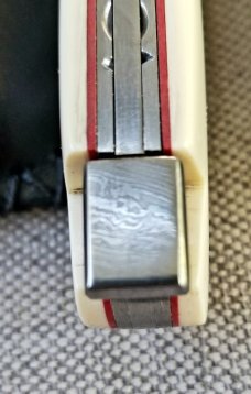Vincenzo Balistreri Custom Red Arrow Taillock, 4" clsd, elephant ivory scales.. Liracarta bolsters..