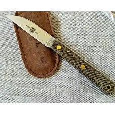 Great Eastern H20018 Hunter, OD GREEN & Brass, w/magnetic sheath,, oal 6.75. .3" sharp