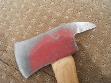 VINTAGE FIREMAN'S AXE-HATCHET MANN CO. LEWISTOWN PA.  w/ORIG. WOODEN HANDLE