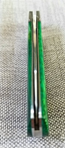 Dean Robertson Custom Green Smooth Bone Zulu Knife, 01 Tool, 4"  clsd,New,box and coa#276