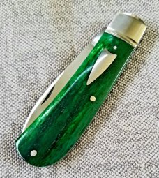 Dean Robertson Custom Green Smooth Bone Zulu Knife, 01 Tool, 4"  clsd,New,box and coa#276
