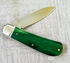 Dean Robertson Custom Green Smooth Bone Zulu Knife, 01 Tool, 4"  clsd,New,box and coa#276