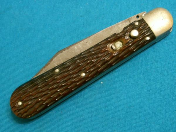 ANTIQUE VINTAGE LL BEAN INC FREEPORT ME HUNTERS PRIDE BONE HANDLE SWITCHBLADE AUTOMATIC POCKET KNIFE ANTIQUE VINTAGE LL BEAN INC FREEPORT ME HUNTERS PRIDE BONE HANDLE SWITCHBLADE AUTOMATIC POCKET KNIFE
