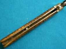 ANTIQUE VINTAGE PRESS BUTTON KNIFE CO WALDEN Y USA BONE HANDLE SWITCHBLADE AUTOMATIC POCKET KNIFE